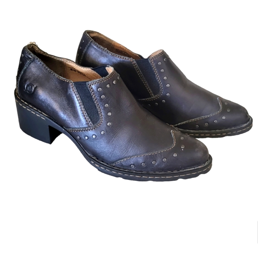Born Western Black Short Heeled Boots - Size 6